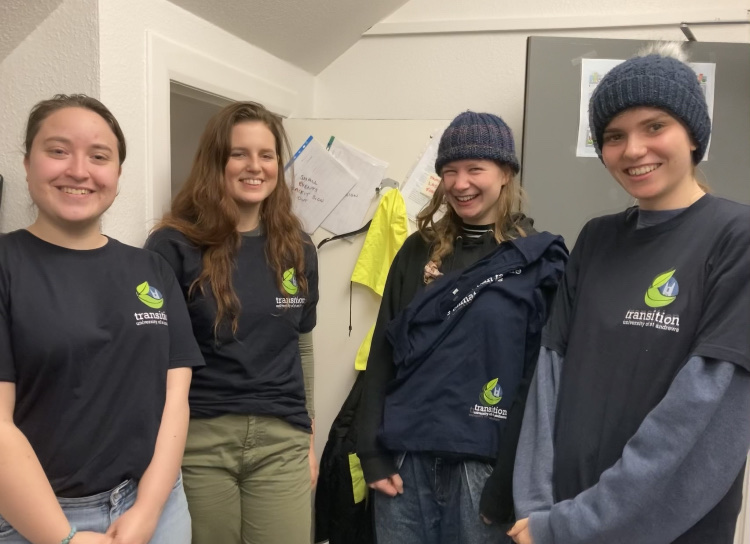 student biodiversity interns wearing transition t-shirts